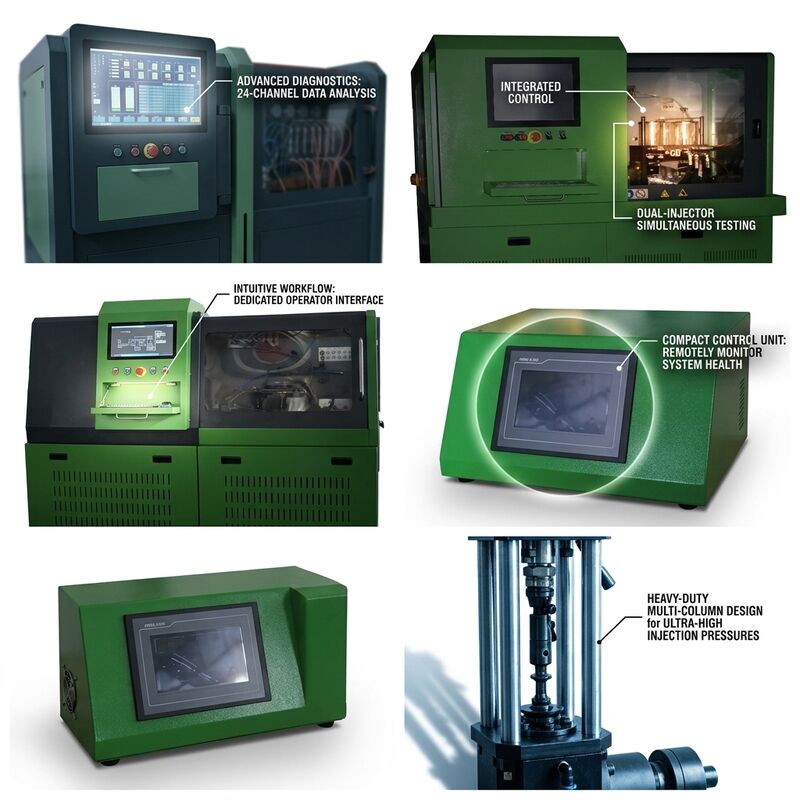 CRP-Compact Portable Common Rail Pump Test Bench con 1800 bar di pressione, 3Kw single phase 220V motor e 85kg mobile design